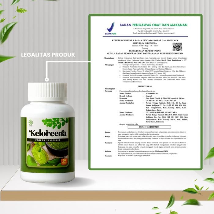 54t4- Herbal Keloreena / Kelorena - Obat Kencing Menerus & Sakit - Nyeri Buang Air Kecil -