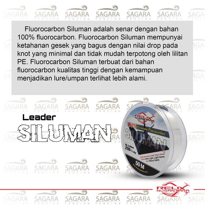 DUniaPancingan- Senar Leader Siluman Relix Nusantara Leader 100% Fluoro Carbon Senar Pancing Kaku
