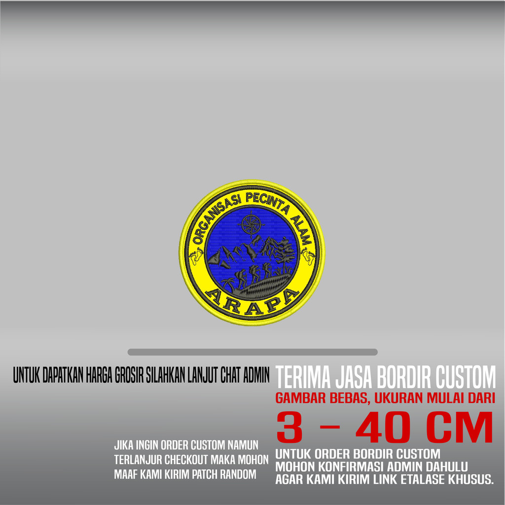 ORGANISASI PECINTA ALAM ARAPA ADVENTURE PATCH BORDIR LOGO/EMBLEM | HDP-409