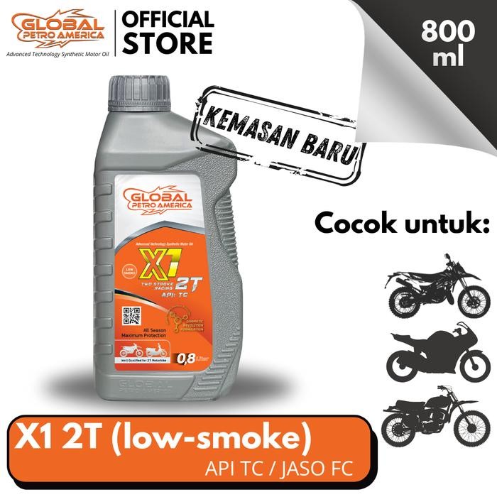 GPA X1 2T API TC Low-Smoke untuk Oli Samping Mesin 2-stroke