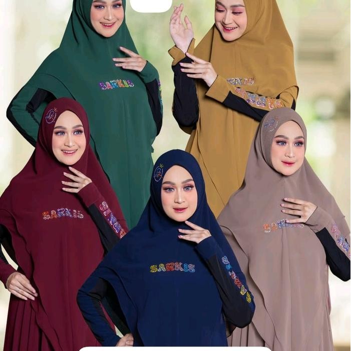 KirimCpT- Umroh Serian Qaireena Dan Sarkis Hijab Gamis Wanita Dewasa Muslim Mewah