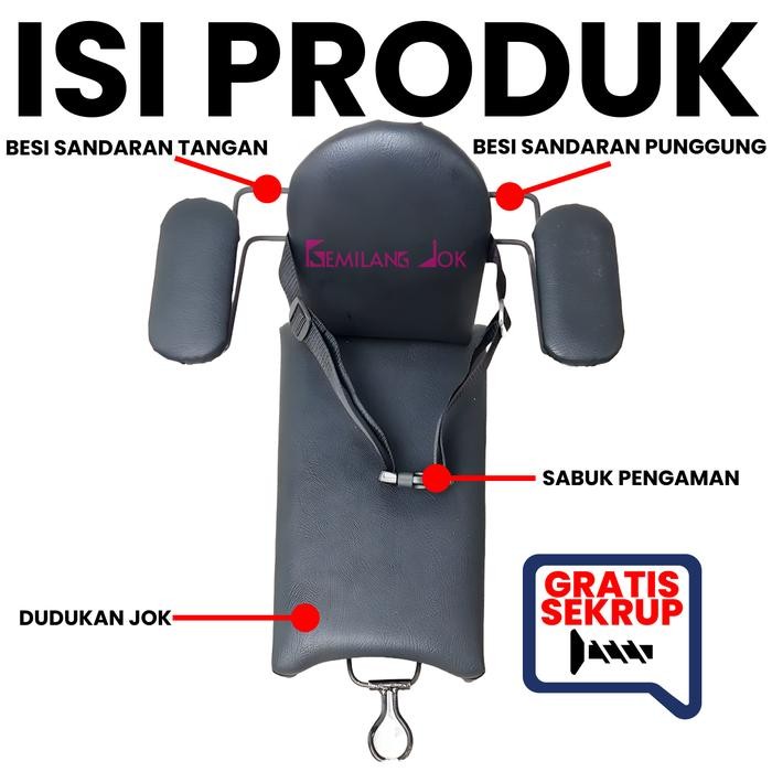 riml- Kursi Jok Boncengan Anak Dudukan Portable Motor Matic Honda Genio - Dilengkapi Besi