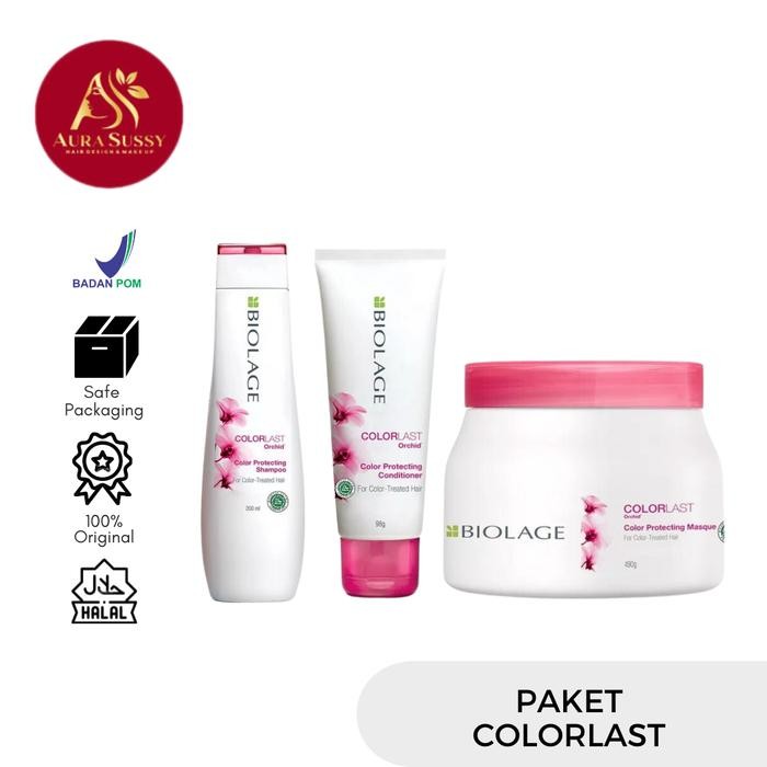 Matrix Biolage Paket Colorlast untuk Rambut Berwarna - Kondisioner,Masker,Conditioner