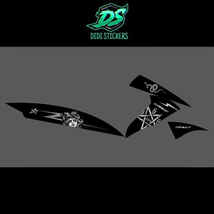 STRIPING TRANSPARAN HONDA SPACY CUSTOM MEDUSA