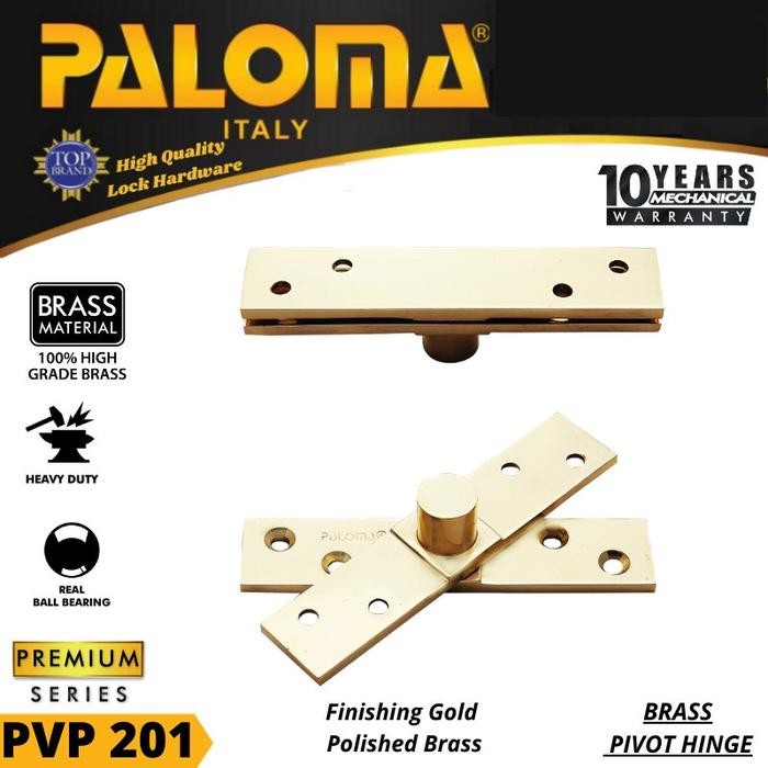 PALOMA PVP 201 GOLD BRASS PIVOT HINGE JENDELA ENGSEL PUTAR KUNING