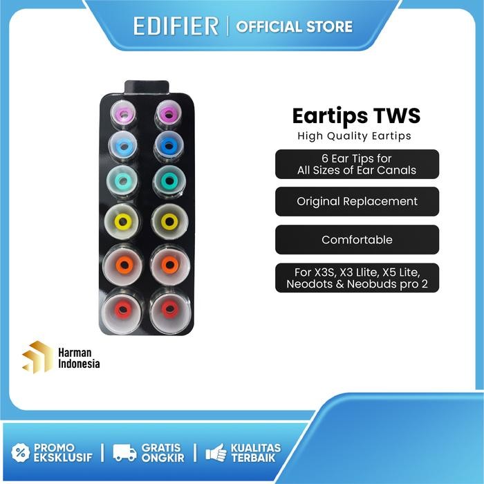 tvj7- Edifier Eartips Tws High Quality For X3 Lite, X3S, X5 Lite, Neodots & Neobuds Pro 2