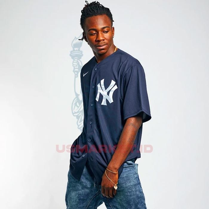 Kaos Jersey Nike Baseball Mlb New York Yankees Navy Original Jersey Promo 