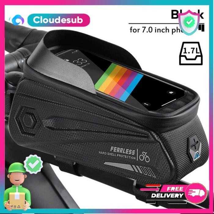 Polygon Bicycle - Tas Frame Sepeda Mtb Gunung Gowes Touring Dengan Holder Hp Waterproof