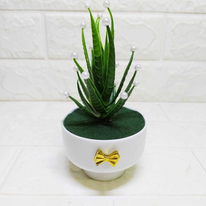 Sukulen Pedang Kecil Pot Keramik - Tanaman Imitasi Cantik