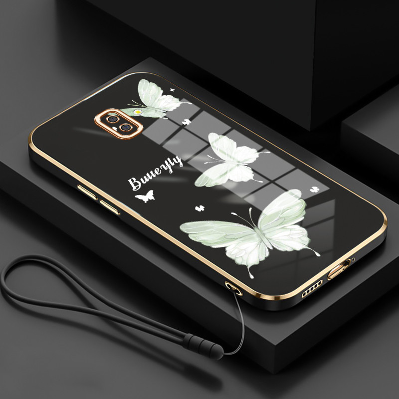 Casing Untuk Samsung Galaxy J6 Plus 2018 J6 Prime 2018 J4 4G J2 4G Case Casing HP Softcase Tali gant