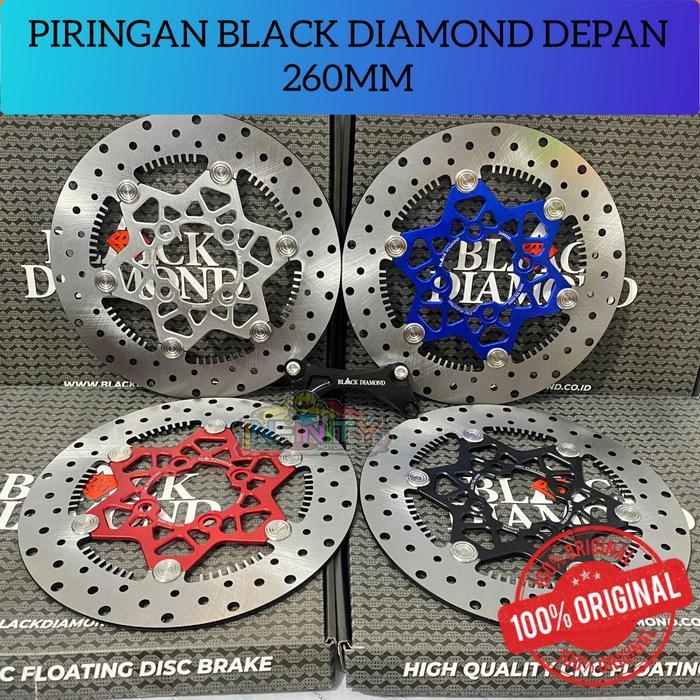 Piringan Cakram Black Diamond 260Mm Depan Model Gigi Bintang Vario 125 150 Lubang 4 / Beat Fi Esp