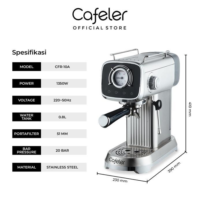 Cafeler Mesin Kopi Espresso Touch Screen 51mm Portafilter Coffee Maker Single Heater - Coffee Maker,