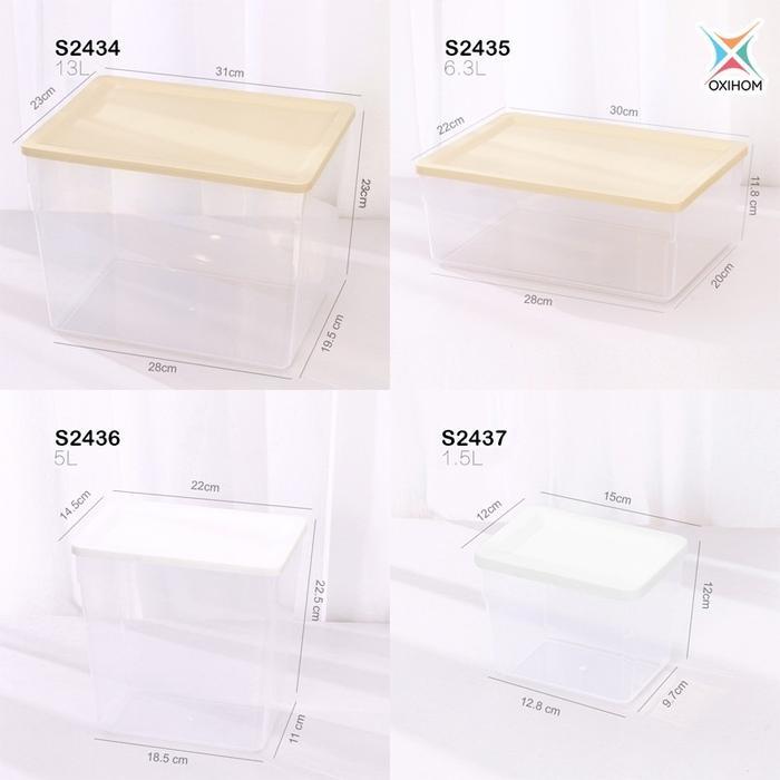 Oxihom Toples Plastik Bening Food Container Kulkas Peralatan Dapur
