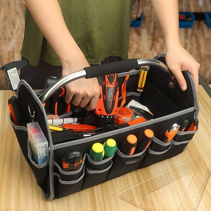 Rauptenerr Large Capacity Stacking Toolbox Multi functional Stainless Steel Handheld Hardware Toolbo