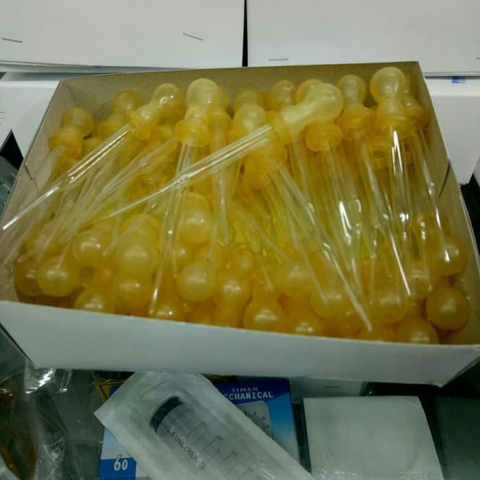 PIPET TETES PENDEK DOT KUNING / PIPET KACA