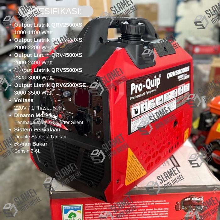 Genset Silent Inverter Pro-Quip USA QRV2500XS / QRV3500XS /QRV4500XS/ QRV5500XS / QRV6500XSE - 1000/