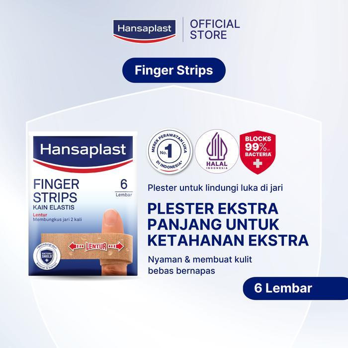 HANSAPLAST Plester Lentur Finger Strips isi 6 P3K Plester Kain Jari - Melindungi jari lebih erat