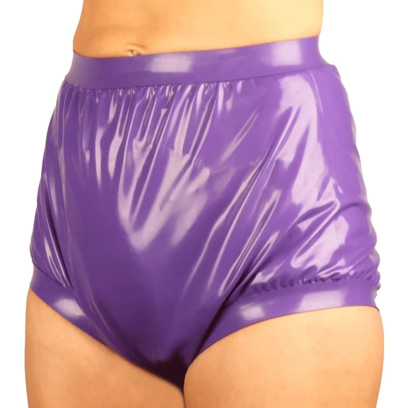Party Gummi High Waist Latex Panites Loosely Rubber Diaper Briefs Underpants Underwear Pants