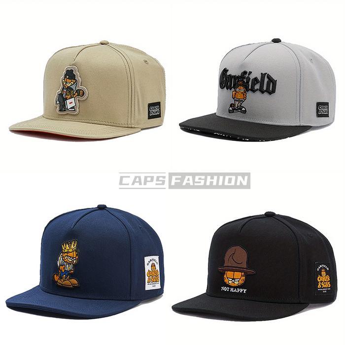 Promo Topi Snapback Garfield Hip Hop Fashion Bordir Merek Tide Untuk Pria Dan Wanita Caps Hat Topi
