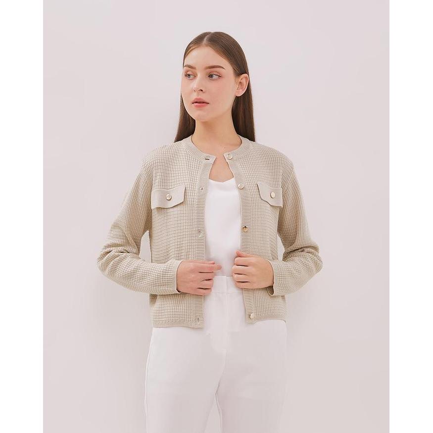 VALINO Jaket Crop Cream Wanita - D-EABD17-C5 - 12