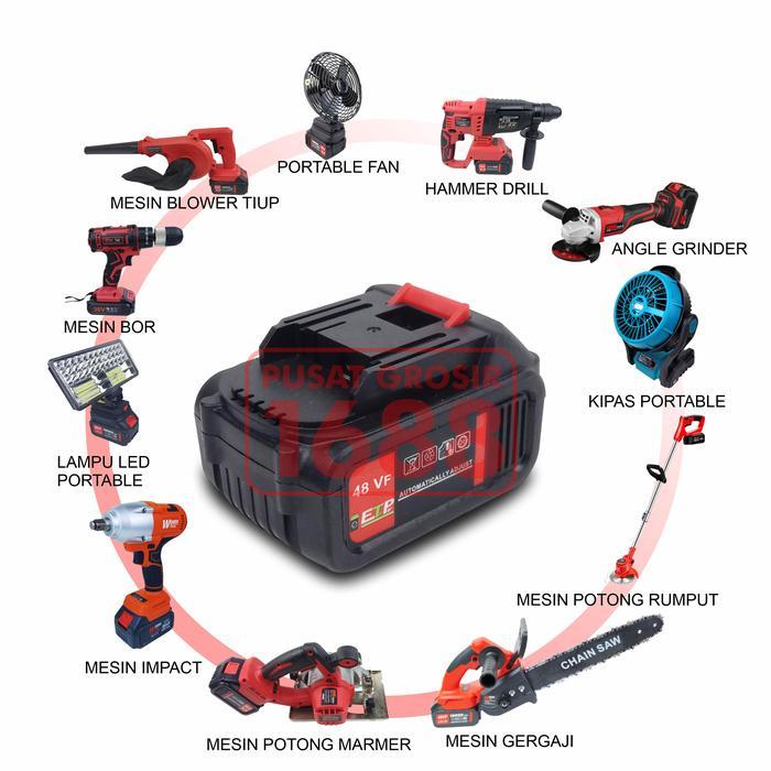 JLD Baterai Cordless 48 Volt Battery 48V Batere Mesin Bor Gerinda JLD