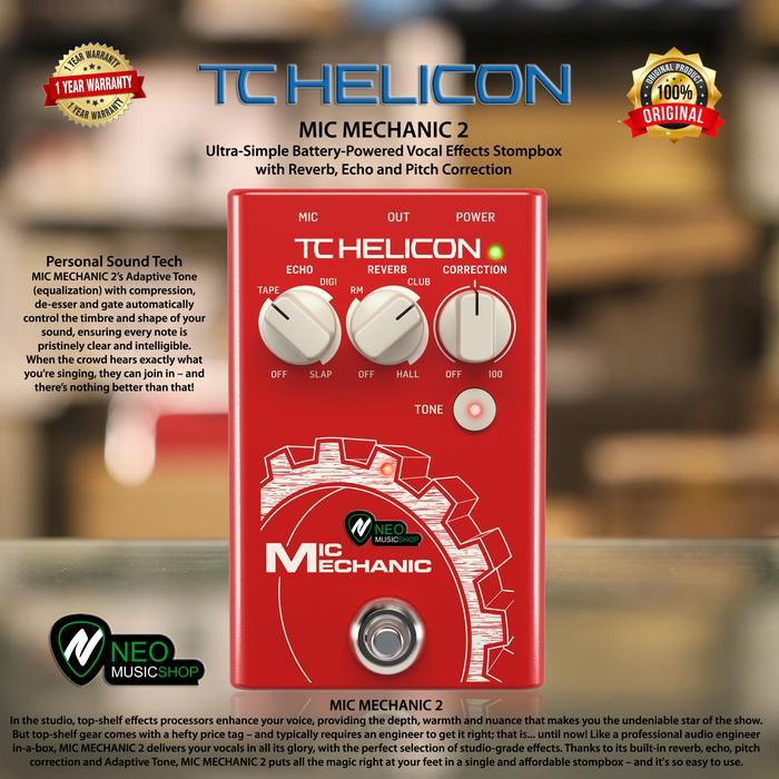 TC Helicon MIC MECHANIC 2 Vocal Effects Stompbox Original