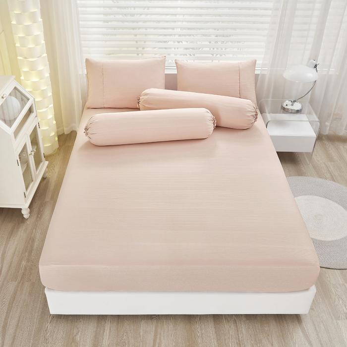 Informa Set Seprai Microfiber Polyester Emboss King Queen Single 180x200 160x200 120x200 Sprei