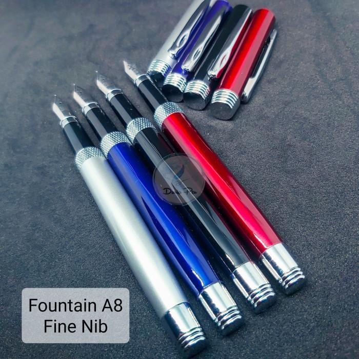 NEW Fountain Pen A8 Fine Nib Pulpen Founten Mata Lancip Bisa Custom Grafir