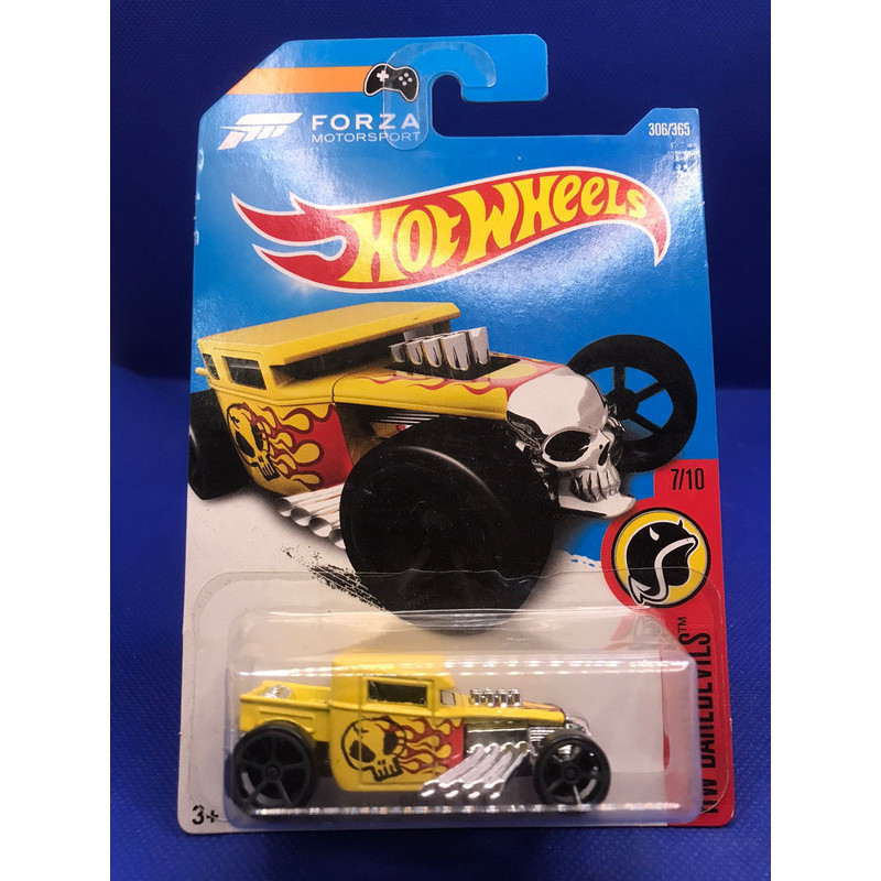 Hot Wheels Bone Shaker Yellow Black Forza