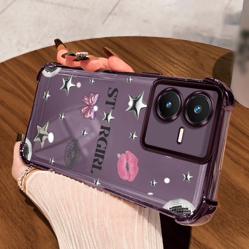 Casing Hp untuk VIVO Y22 Y22s Case Gaya polos dengan jejak lipstik Kasing gaya Limited Cesing Airbag