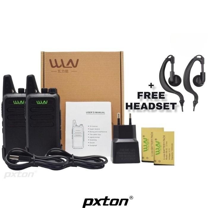 Sepasang HT WLN KD - C1 HT UHF Free Handsfree Lengkap KDC1 WLAN ORIGIN
