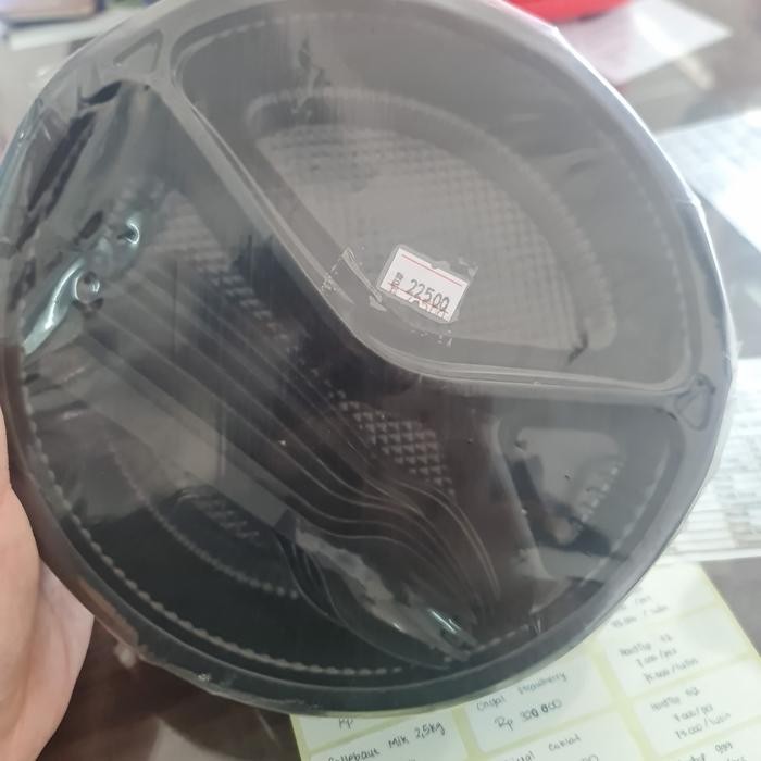 bento box bulat sekat 3 set