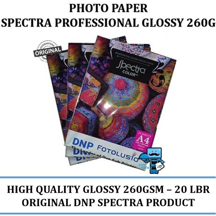 

Pilihan- Kertas Foto Spectra Profesional Glossy 260G A4 - 20Lbr Photo Paper