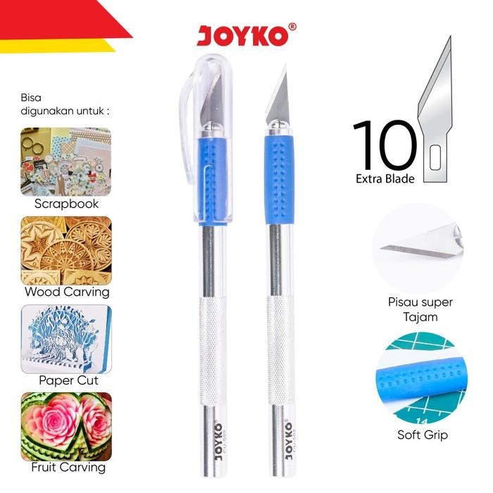 

Pilihan- Craft Pen Cu -502 Cutter Knife Joyko Cu-502 Metal + Bonus Refill 10 Blade
