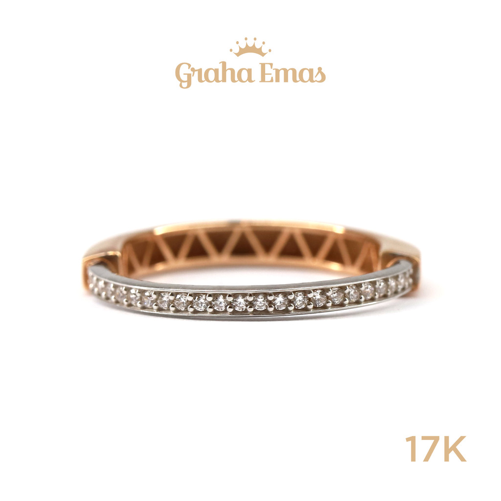 Graha Emas Cincin Emas Putih Listring 17K - White Gold Ring Listring Model 17ct [ 0160 ]