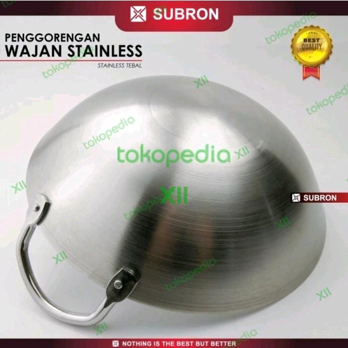 Hot Sale Subron Stwss~32 Jumbo Stainless Wok 32 Cm Wajan Kuali Besar Tebal