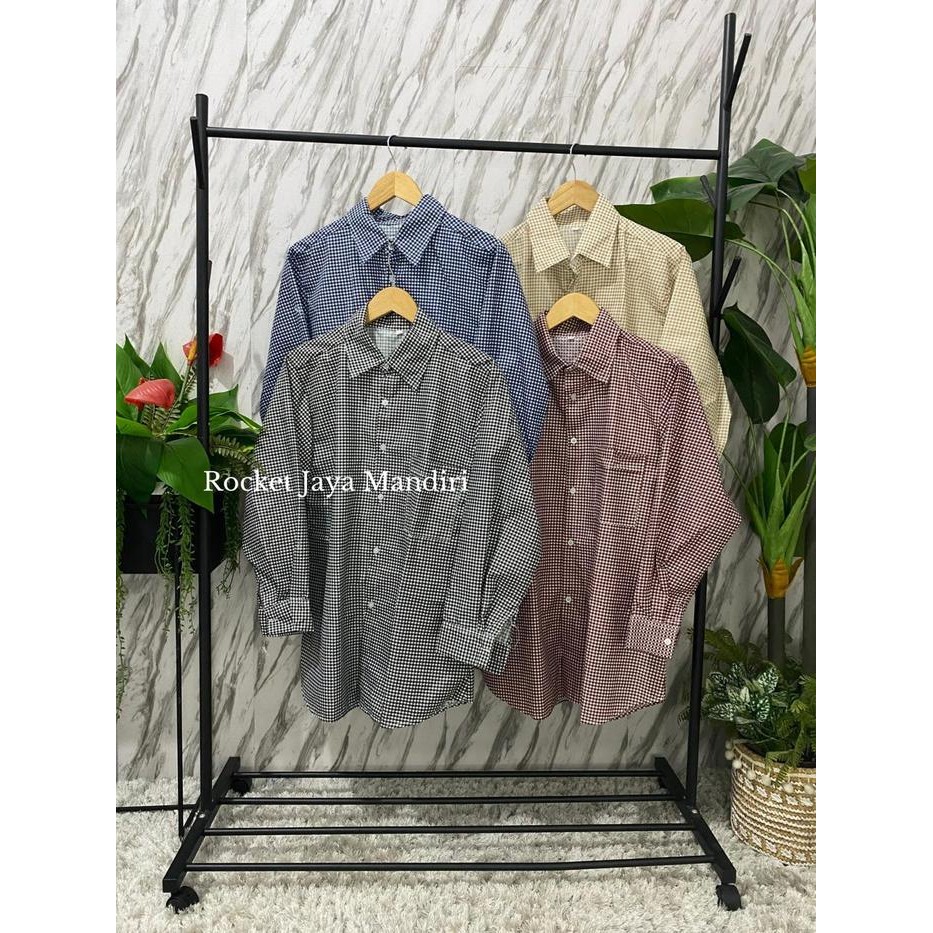 Pilihan- Rjm - Kemeja Una Top Katun Kotak Wanita Ld 120