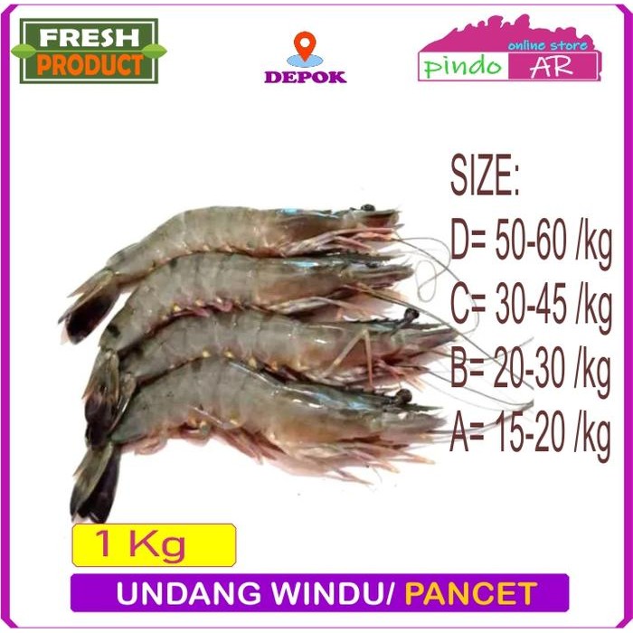 Pilihan- Udang Windu / Pancet Segar / Udang Jumbo 1Kg Seafood