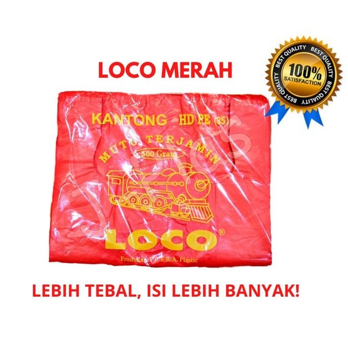 

Pilihan- Kantong Plastik Kresek Loco Hd Pe Tebal Merah 500 Gram - Kuat - Murah
