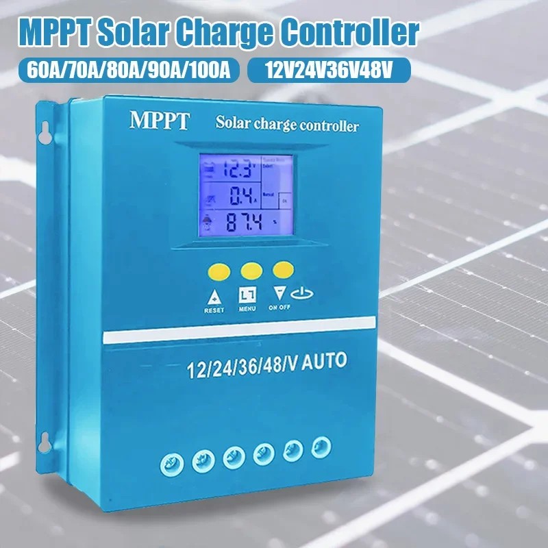 NEW MPPT Solar Panel Charge Controller 60/70/80/90/100A LCD Display Solar Panel Battery Intelligent 