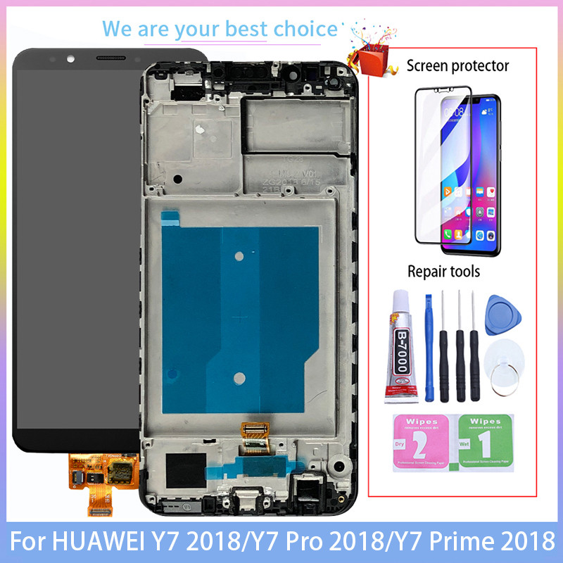 5.99" AAA Quality LCDDisplay For Huawei Y7 2018 With Frame  Y7 Prime Pro 2018 Lcd Display Touch Scre