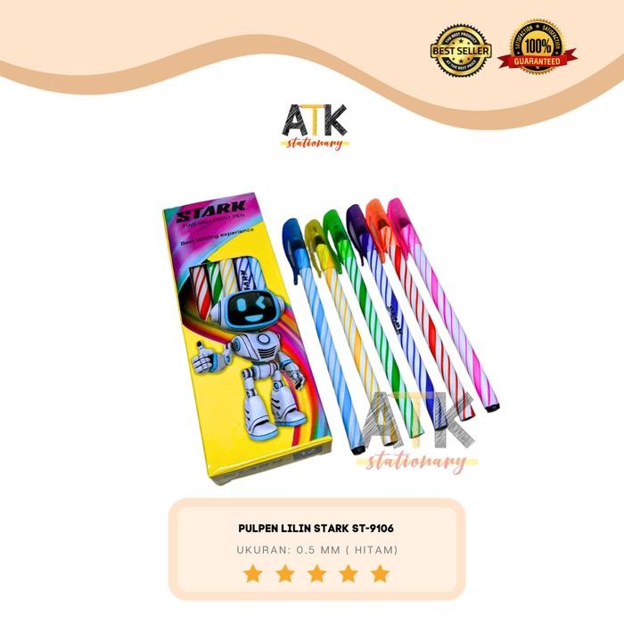 

New Pulpen Lilin Stark, Bolpen Ulir Stark ST-9106 Pen Murah 1 Lusin 12 Pcs atk