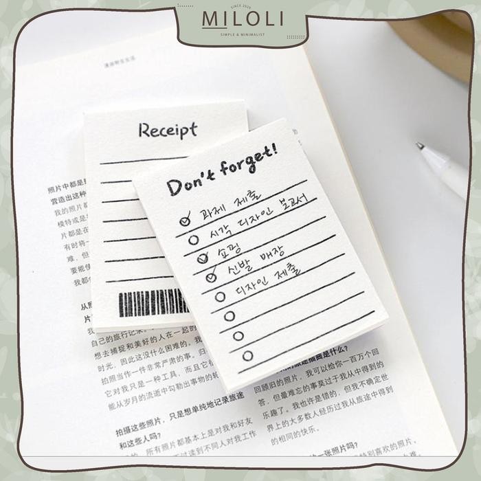

New [MILOLI] 50Lembar MEMO PAD SERIES Memo Note Paper Notepad - C0025
