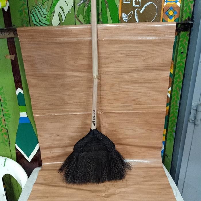 SIAPKIRIM sapu lantai ijuk asli natural tebal gagang rotan READY STOCK