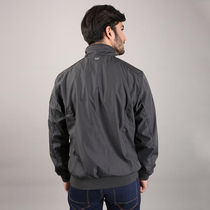LGS Jaket Casual Parasut Pria Lengan Panjang Regular Fit Abu Abu Size