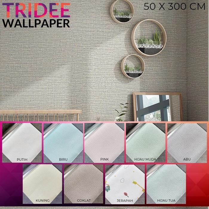 Pilihan- Wallpaper Linen Roll Wallpaper Dinding Stiker Tridee Wallpaper