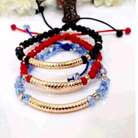

New gelang tali serut plat kristal