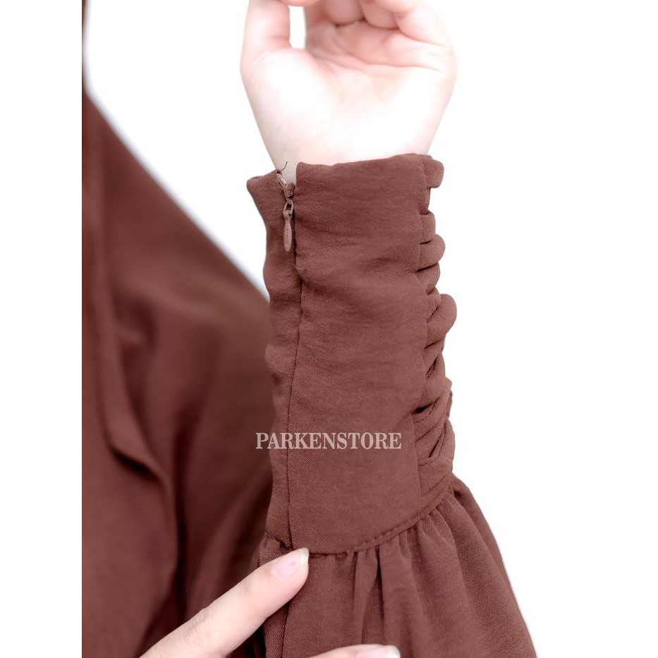 Pilihan- Gamis Faaza - Abaya Syar'I Set Hijab Bandana + Free Cadar Tali Crinkle Airflow