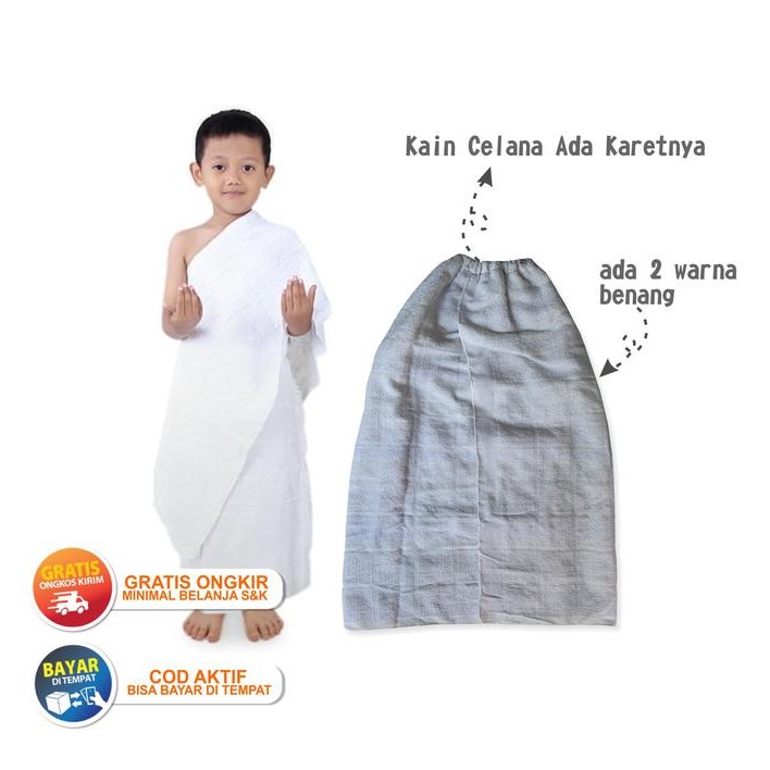 Kain Ihram Anak Tk Sd Ihram Instan Grade B Ada Dua Warna Benang Ihram Sd