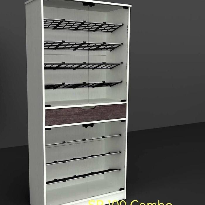 ASLI Lemari Sepatu Kaca Jumbo Tinggi 170 READY STOCK